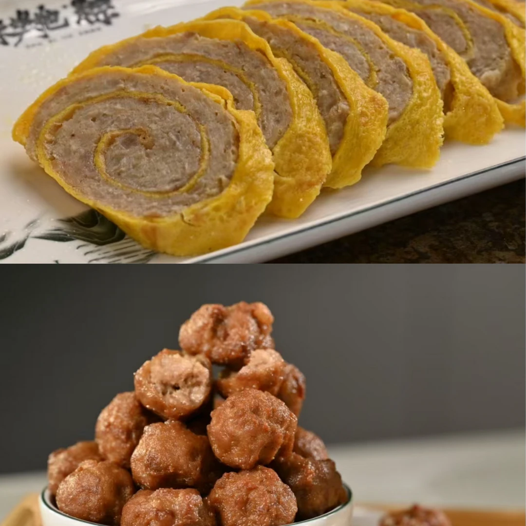 朱娭毑套餐纯肉祥云蛋卷+纯肉丸新鲜手工现做现发原汁原味