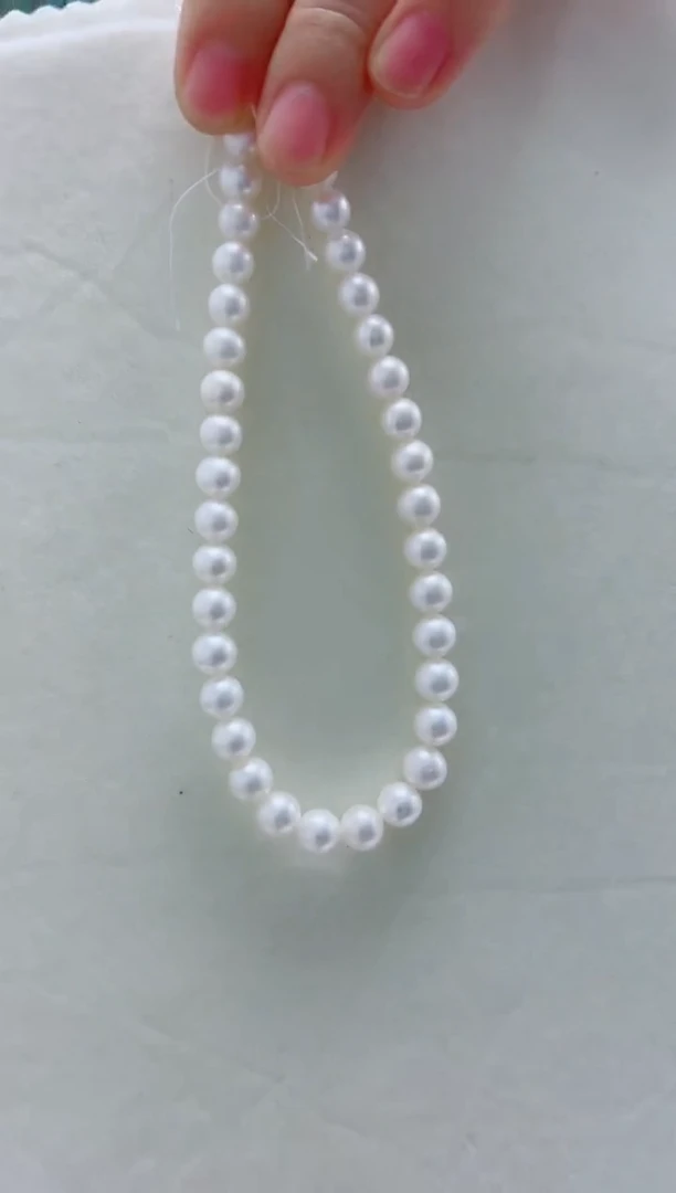 项链银S925镶嵌淡水珍珠7-8项链