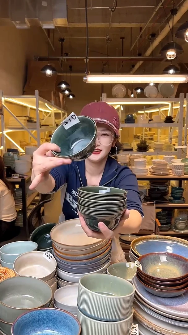 瓷109外贸尾货高温釉下彩陶瓷餐具默认微瑕