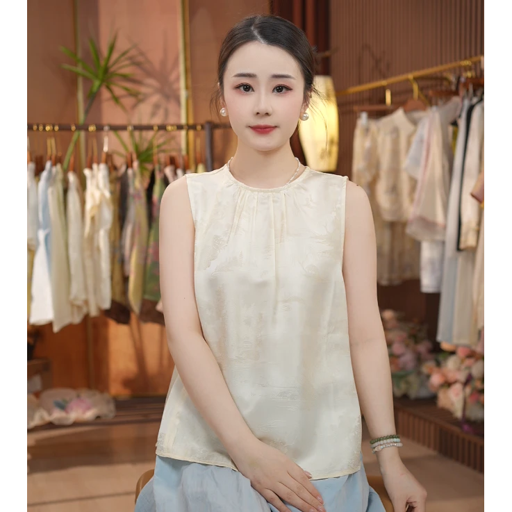 《 棠洛-背心》新中式提花国风时尚休闲品质上衣