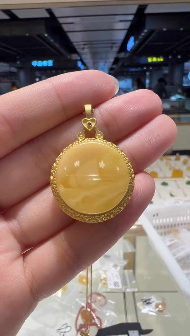 【闪购商品】蜜蜡颈饰银S925镶嵌@@HN199