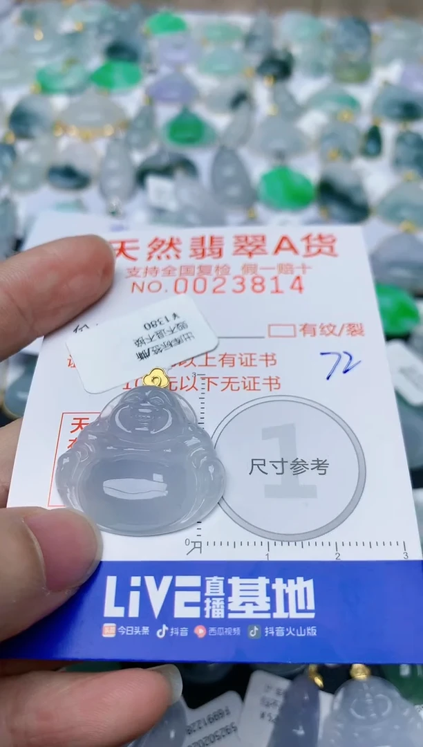 【闪购商品】翡翠颈饰18K金镶嵌天然翡翠A货    72