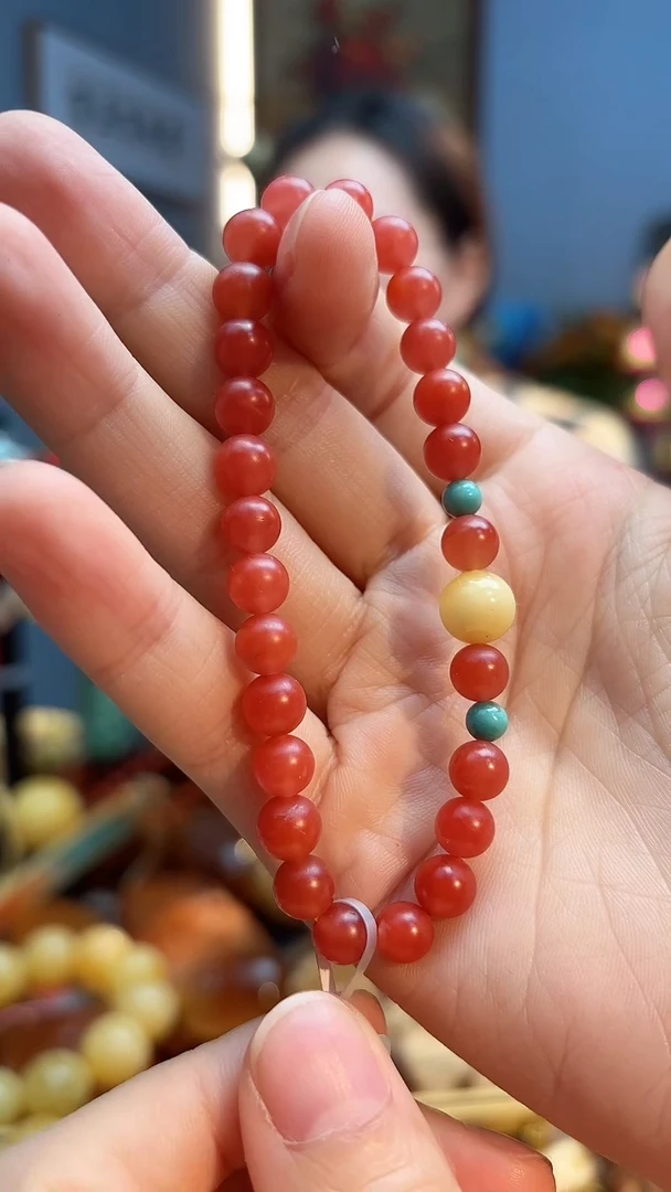 未镶嵌手链南红玛瑙手串 微微瑕