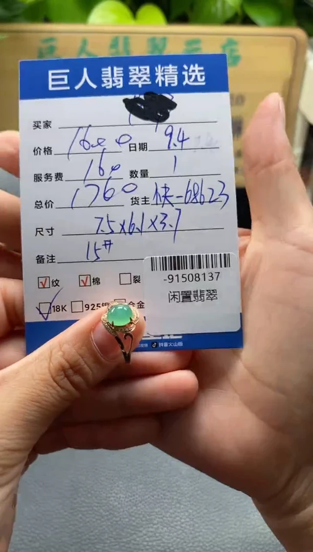 颈饰18K金镶嵌翡翠多人-91508137