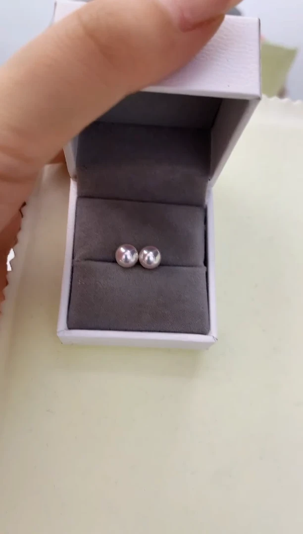 18K金镶嵌DA海水珍珠 GD003 akoya素钉6-7MM