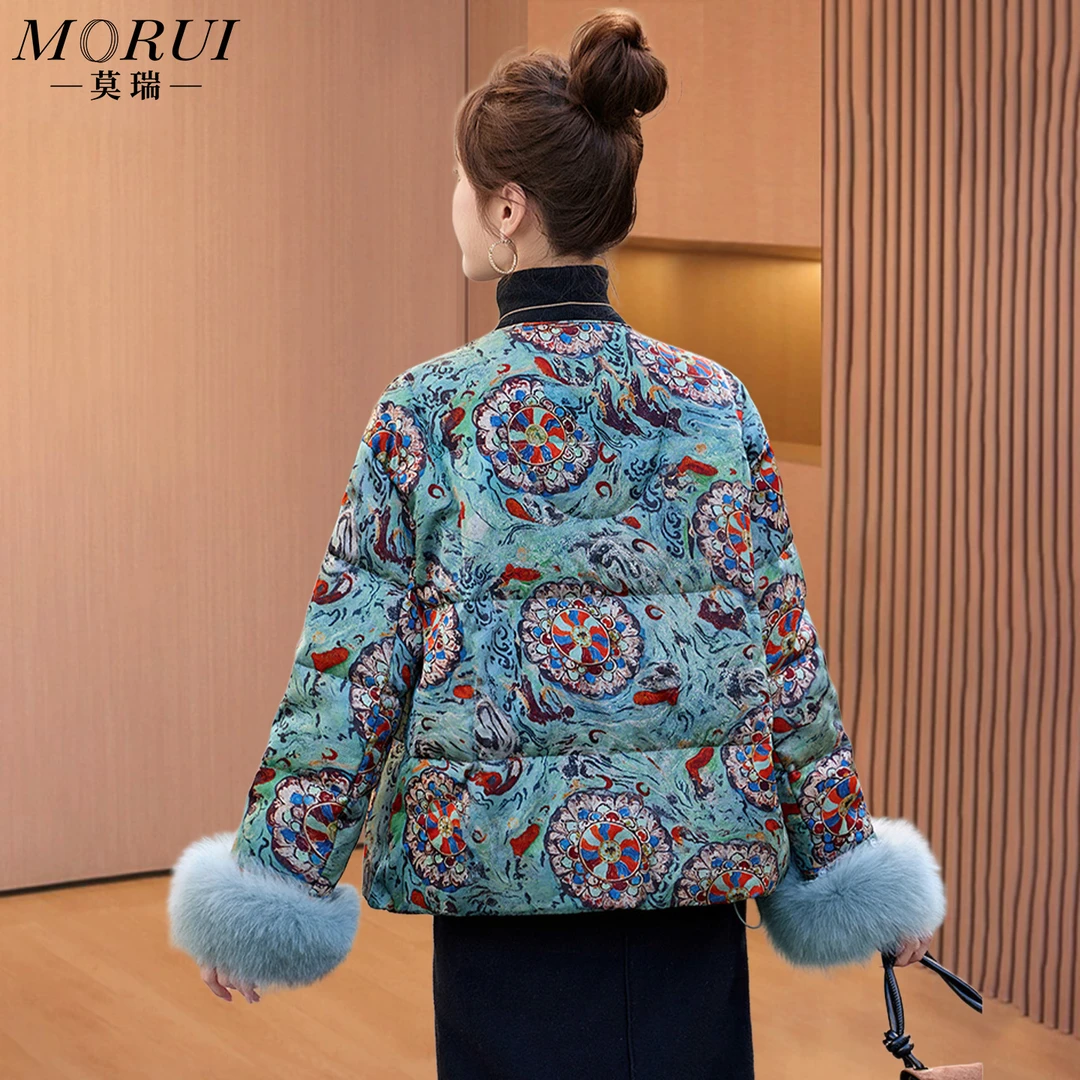 【莫瑞】新中式国风羽绒服女短款2025新款冬季时尚洋气高端提花外套