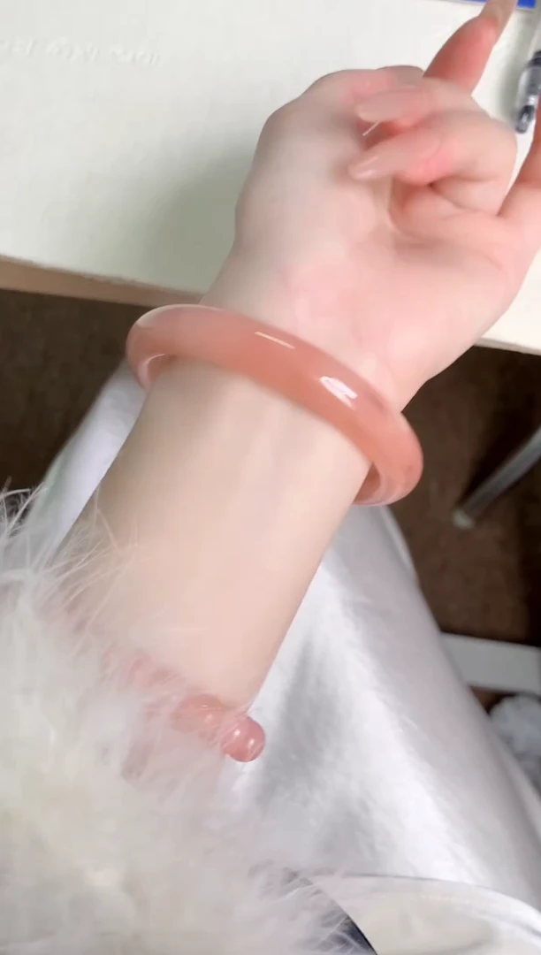 未镶嵌手镯石英质玉桃花酿39-圈口60.6-246