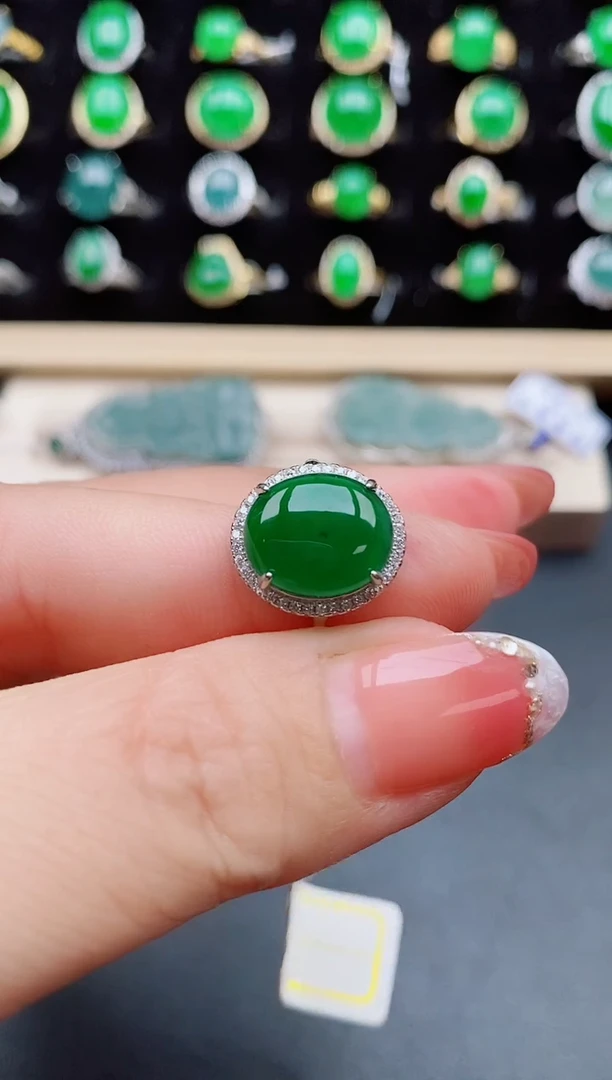 【闪购商品】翡翠戒指银S925镶嵌05800