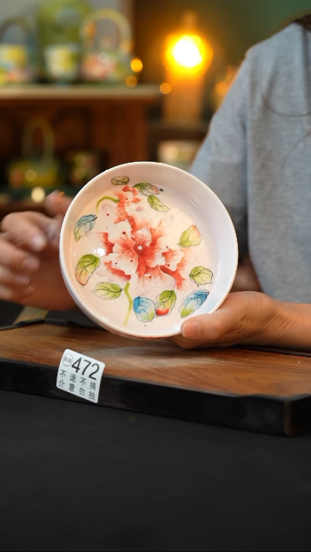 杯手绘心瓷陶瓷浮力微瑕介意勿拍