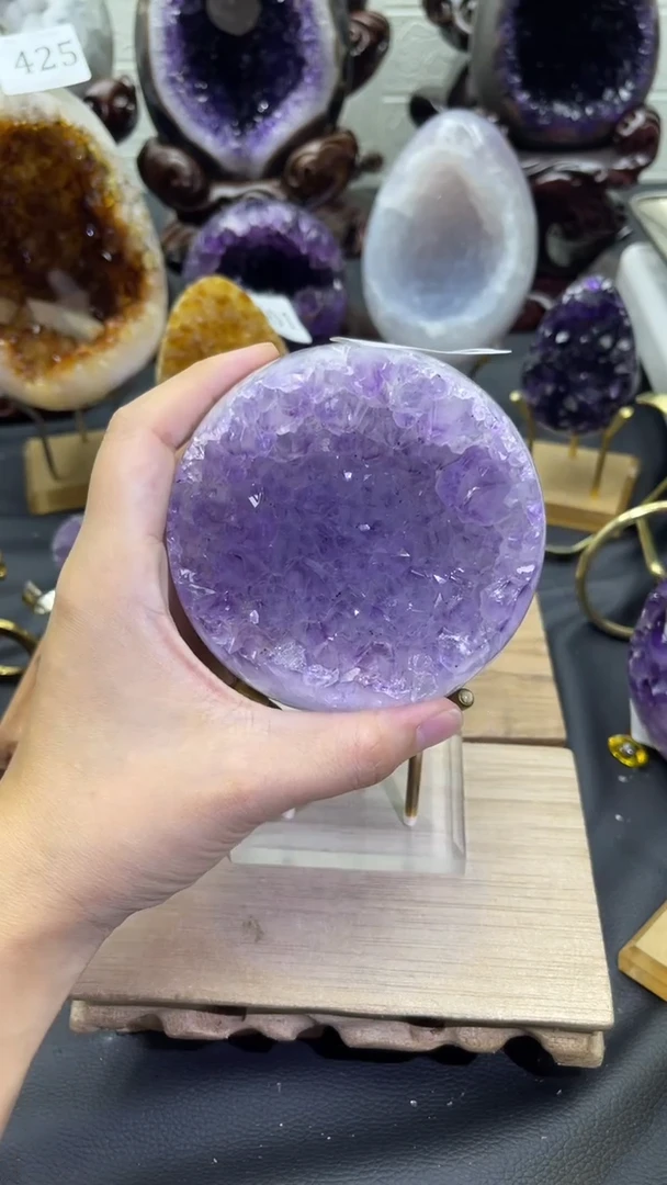 未镶嵌大型摆件（非配饰）紫晶兔*439号龙蛋