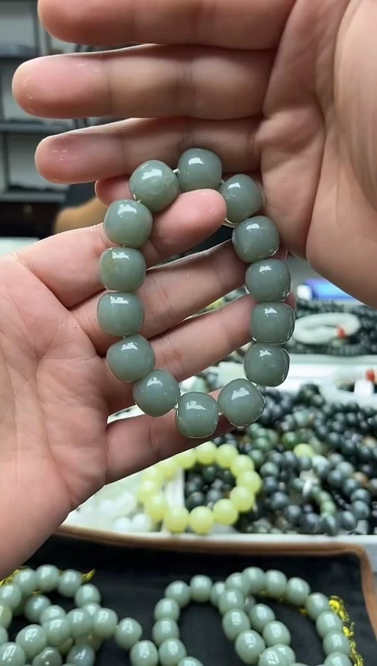 手串未镶嵌和田玉纯天然新疆且末天空蓝16