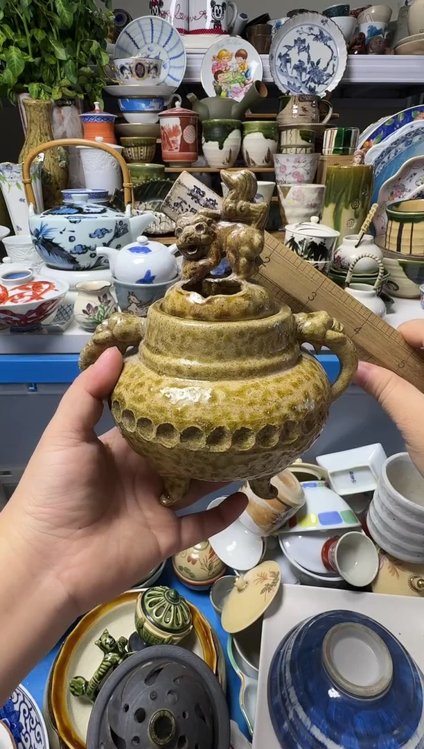 中古瓷器，默认微瑕-粗陶香炉