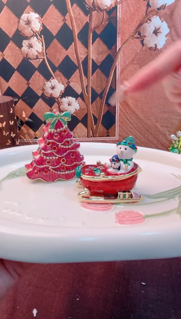 锌合金珐琅彩首饰盒摆件默认微瑕不退不换～