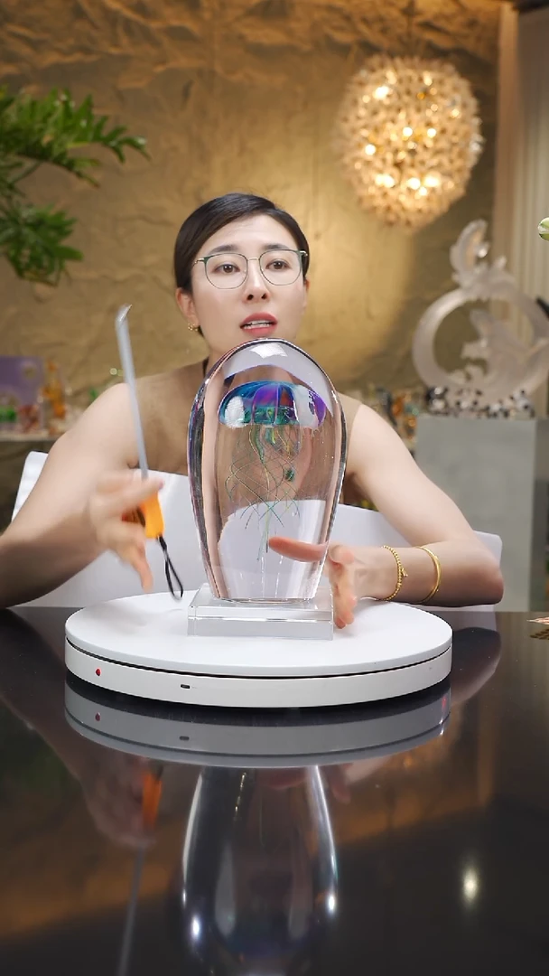 瓷片福利水母摆件8号
