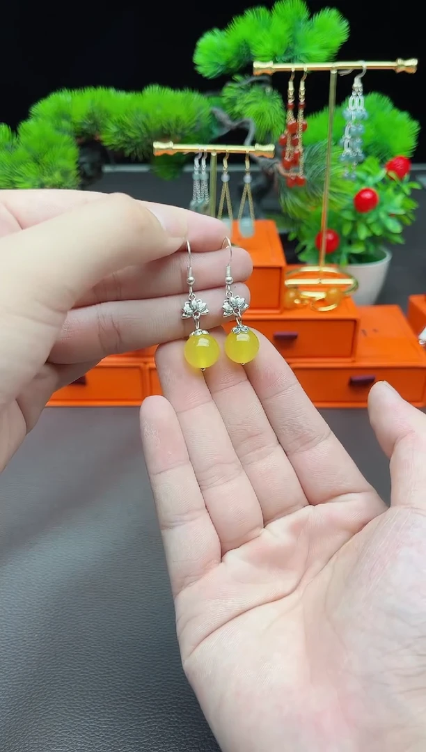 玛瑙/玉髓耳饰银S925镶嵌315000