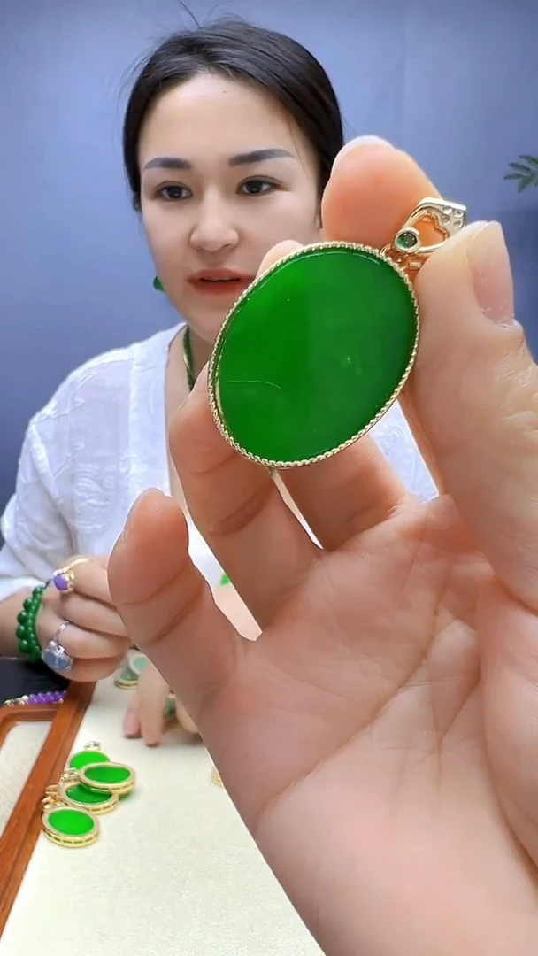 翡翠14K金镶嵌颈饰丹丹diy颈饰