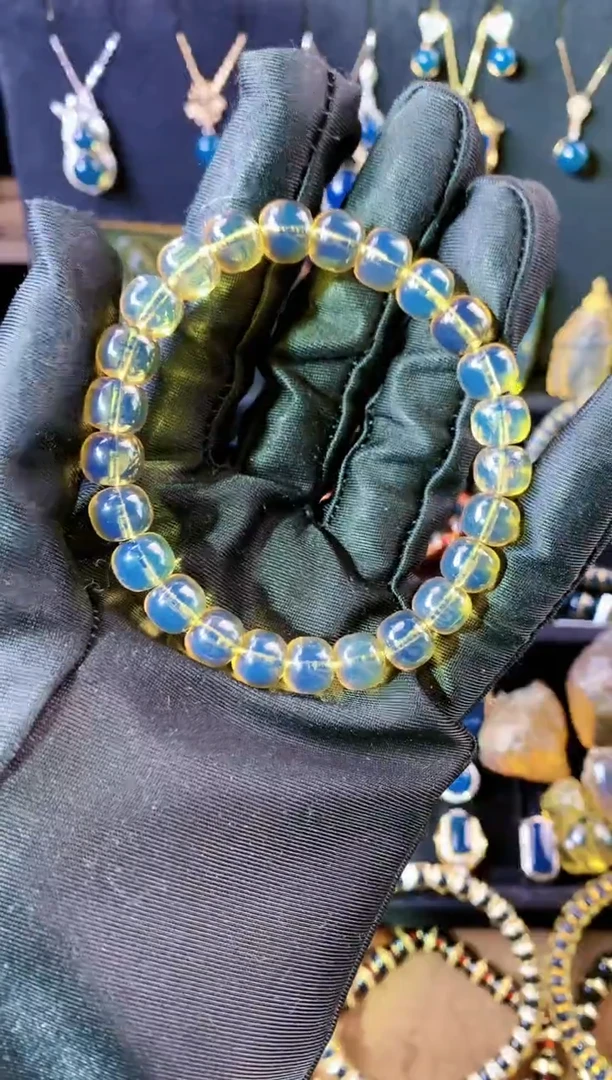 【闪购商品】琥珀珠宝奇石未镶嵌8MM高蓝老型手串