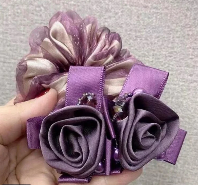 精致高端重工发圈Z251甜美气质优雅花花头绳韩版轻奢时尚