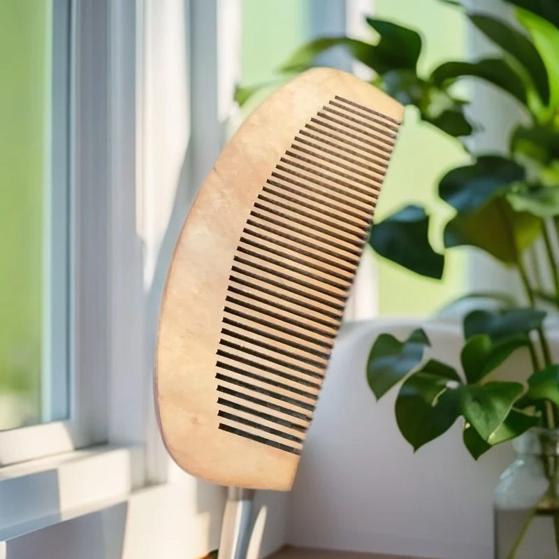 家用桃木月牙梳子便携防静电顺发