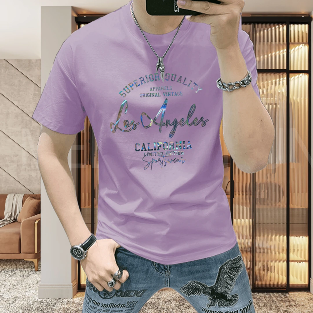 美式户外修身百搭短袖T恤男夏季薄款潮流时尚港风ins圆领半袖上衣