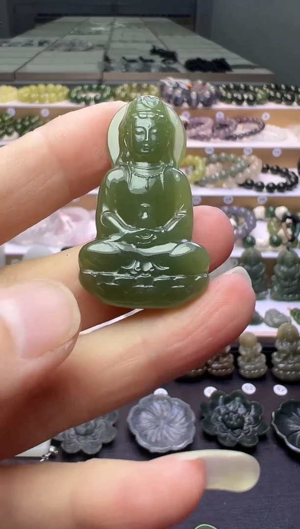 颈饰未镶嵌和田玉155号链接会绑好绳子配和田玉顶珠