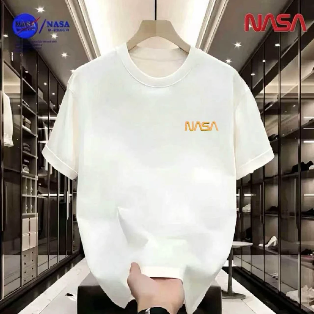 【万针刺绣】NASA联名夏季圆领短袖T恤男女同款情侣短袖