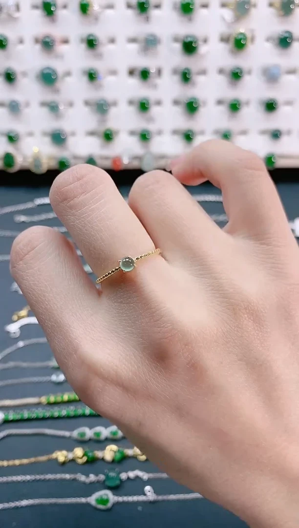 【闪购商品】翡翠戒指银S925镶嵌天然翡翠