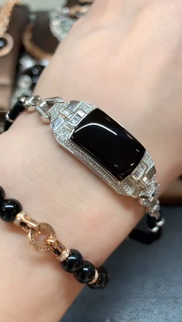 18K金镶嵌手链翡翠z131不退换