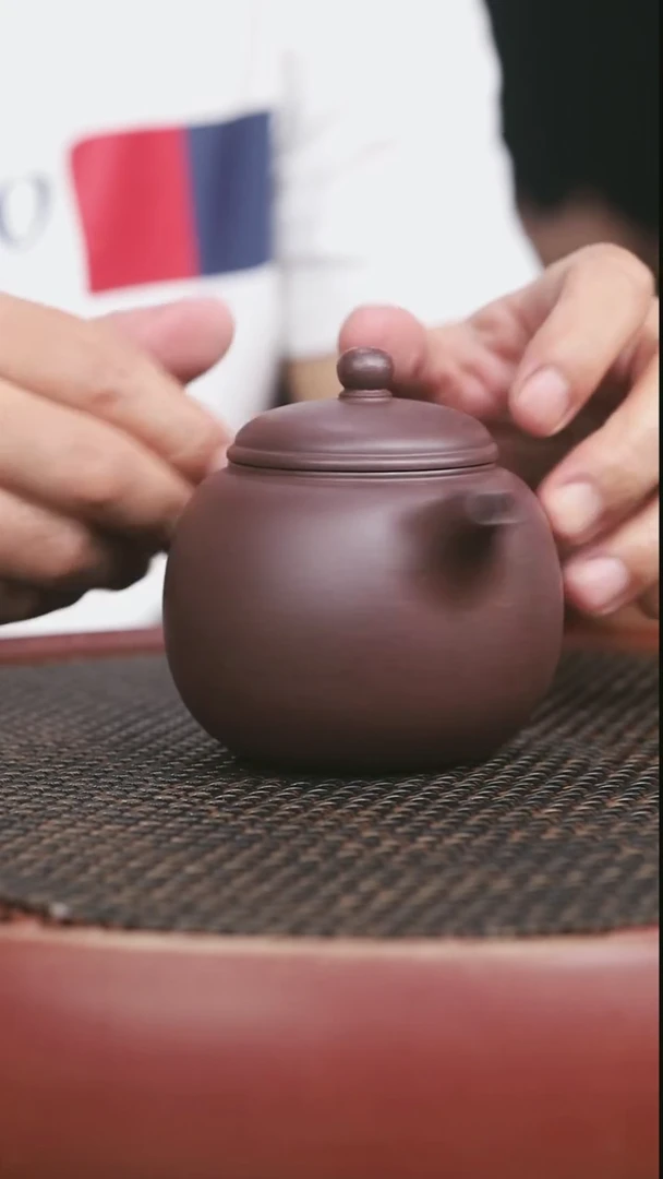 茶壶紫砂34号高砂老紫泥匏樽