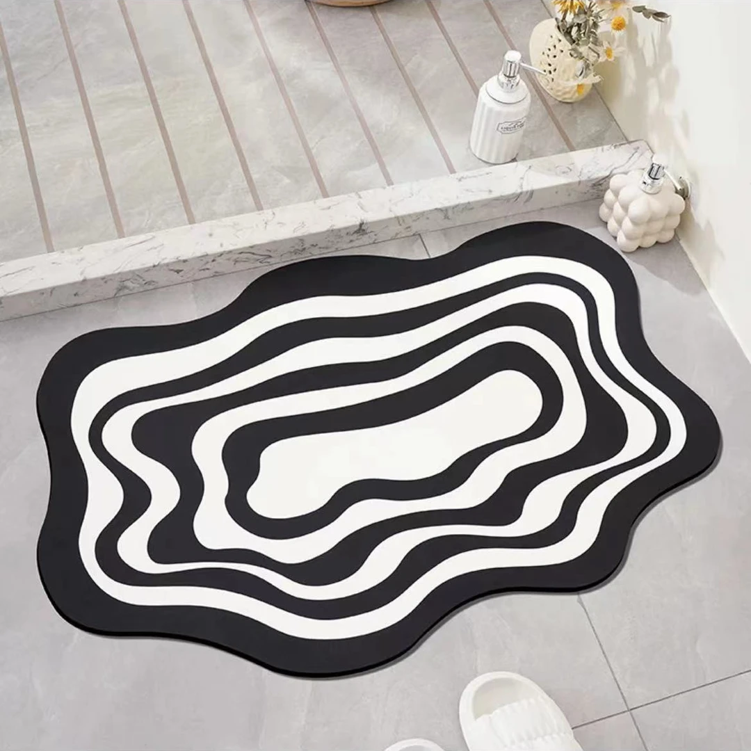 家用卫生间洗手间浴室脚垫防滑速干吸水硅藻泥地毯