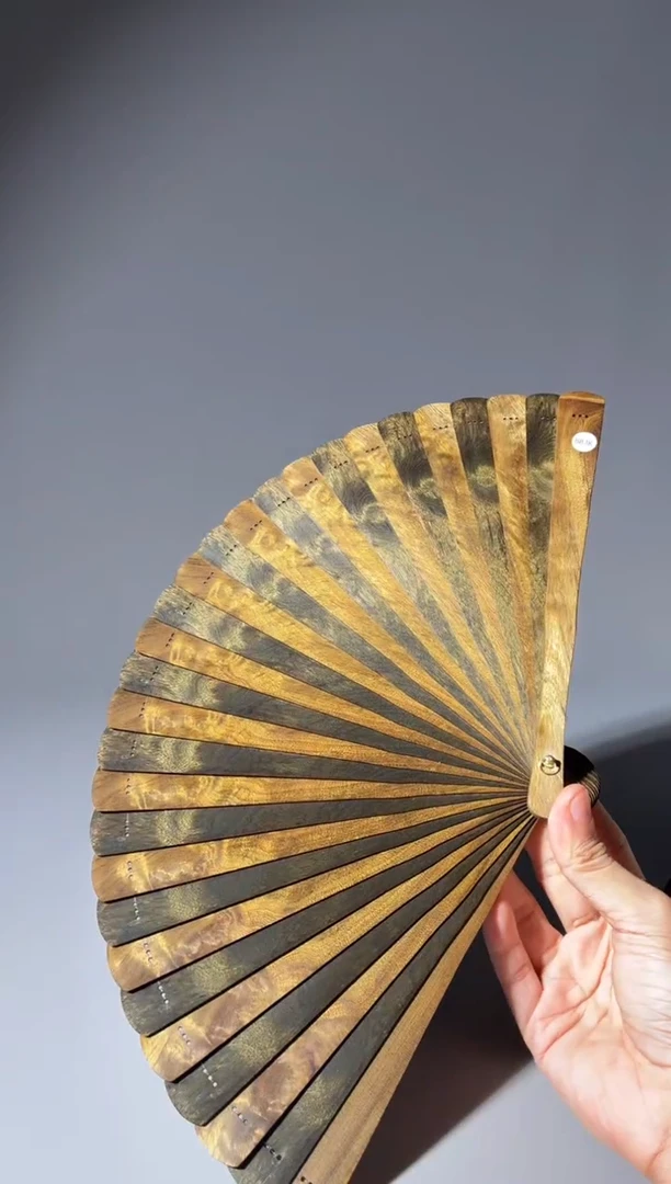 其他楠木（金丝楠）?****滑883号21cm乌木金丝楠小叶桢楠扇子