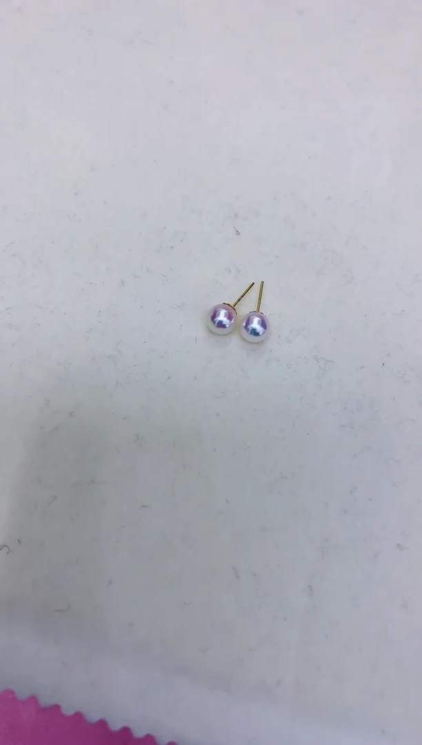 18K金镶嵌海水珍珠饰品5-6素钉定制