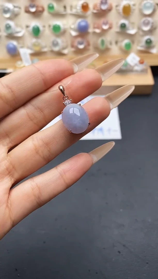 银S925镶嵌戒指翡翠缅甸天然A货翡翠1 4-7