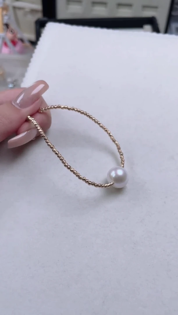 银S925镶嵌淡水珍珠手链L140