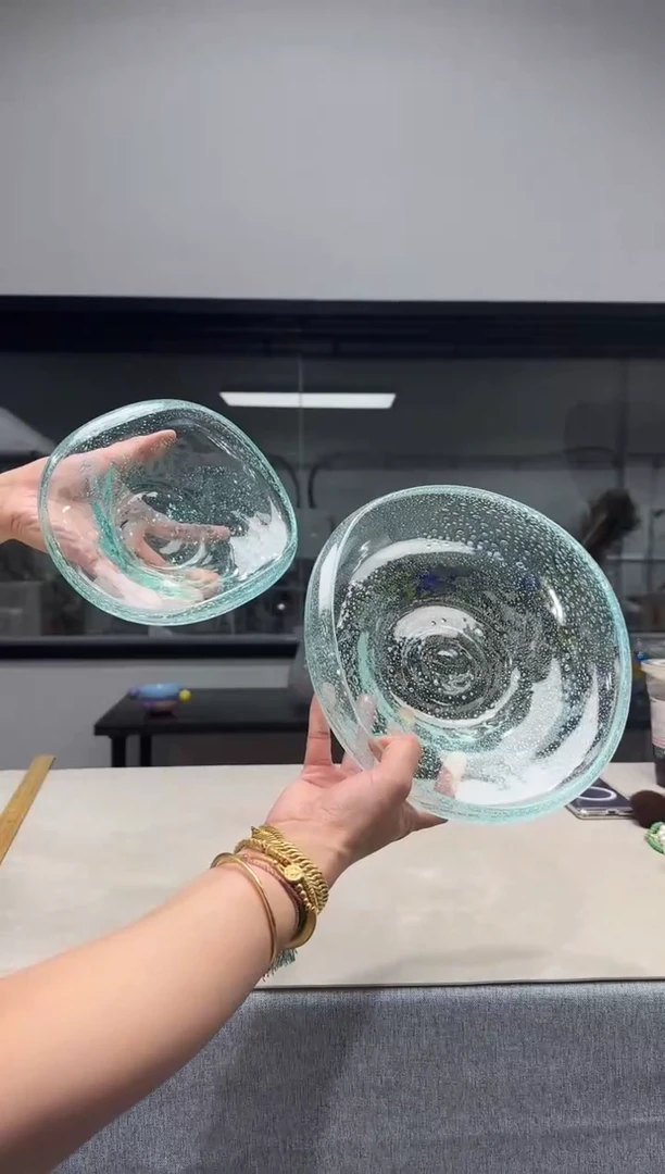冷餐慕忆家手作琉璃花瓶一对