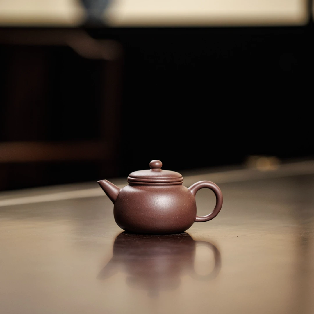 闵丽琴匏尊水平壶茶壶170cc宜兴黄龙山原矿老紫泥紫砂壶16266