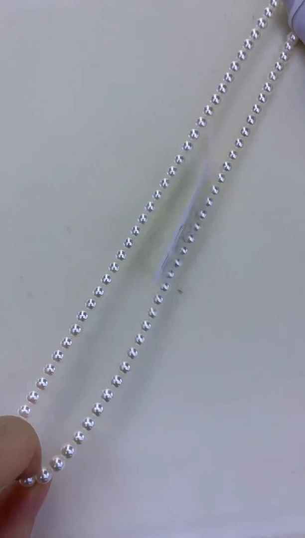 银S925镶嵌饰品海水珍珠5-5.5rose满珠链带大证