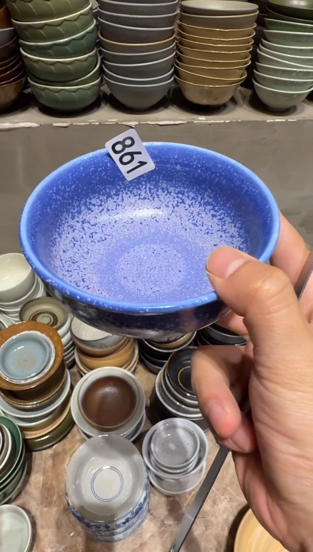 瓷片861 蓝飘雪小碗1个