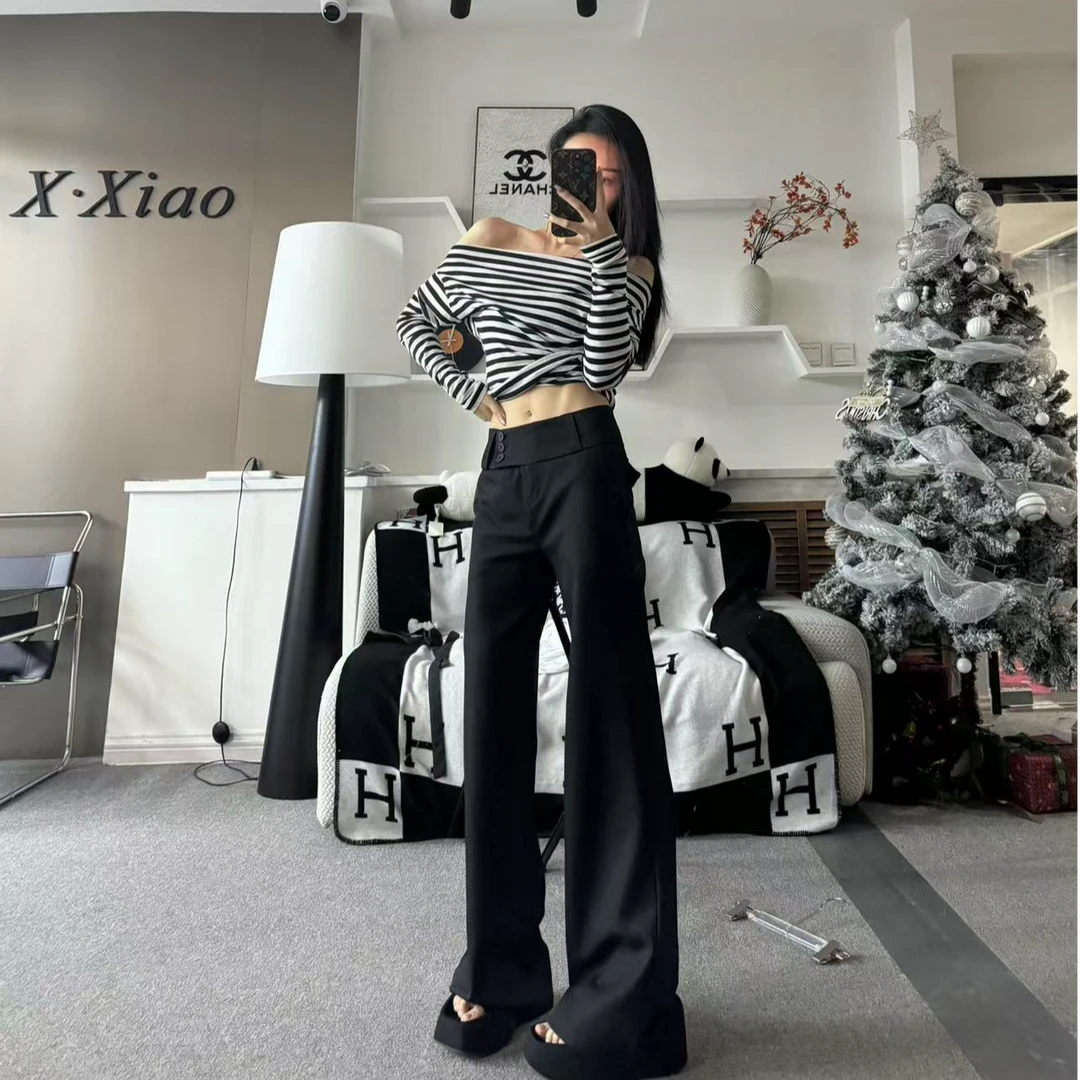 小小辣【女神降临】超显瘦显贵秒变纸片人夏新款低腰休闲修身西裤