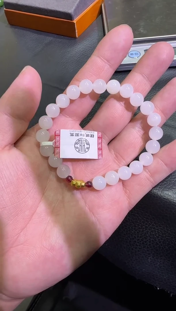 未镶嵌手串和田玉天泰白玉手串（产地直发）