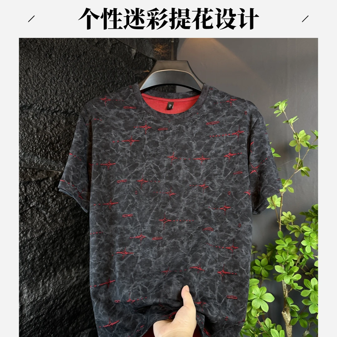 破洞夏季新款个性古惑仔短袖T恤休闲百搭圆领体恤半袖洋气上衣服