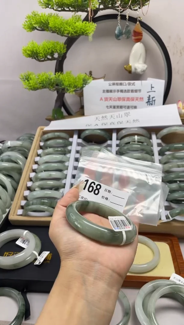 石英质玉（天山翠）手镯未镶嵌168