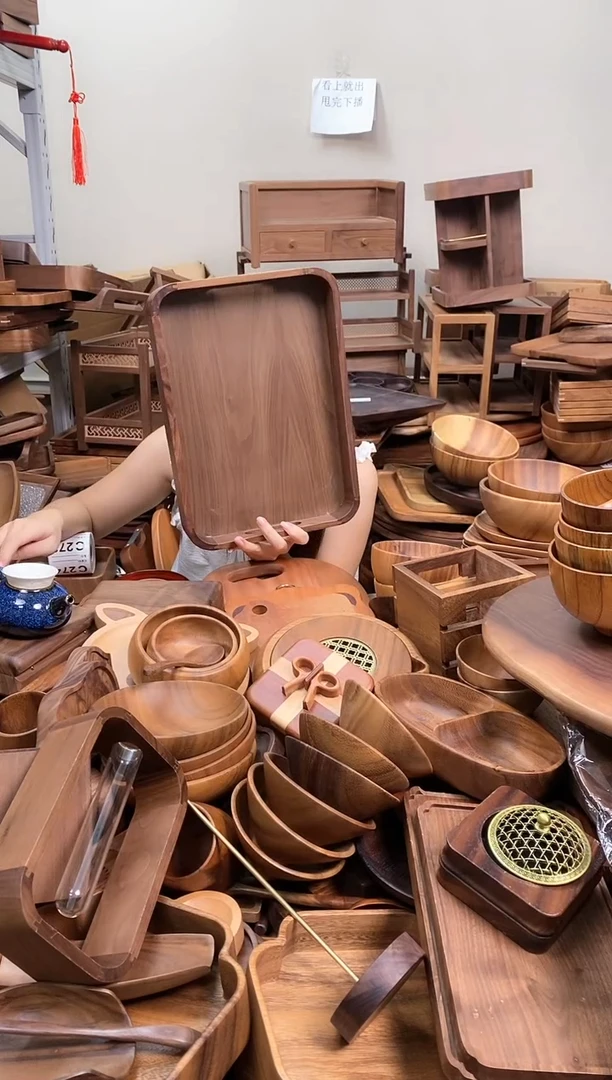 北美黑胡桃木圆角托盘39*29*5cm   A