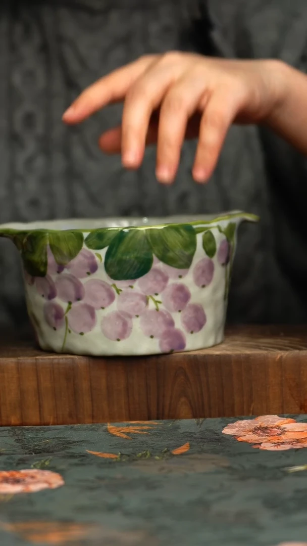 杯釉下彩手工手绘同款陶器