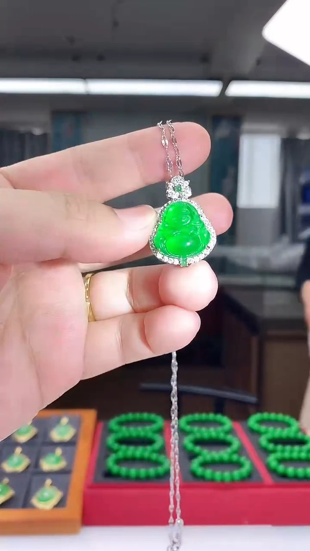 翡翠银S925镶嵌颈饰D360吊坠