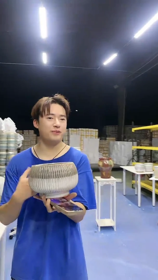 宜兴紫砂粗陶花盆