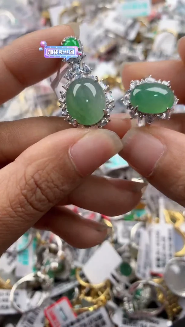 银S925镶嵌戒指翡翠3333----2