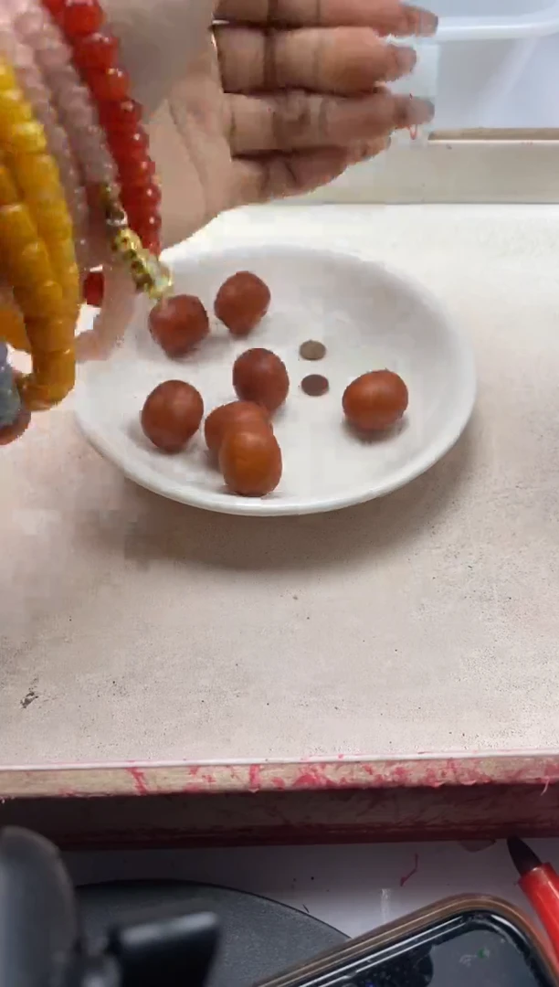 【闪购商品】蜜蜡颈饰未镶嵌W521老红蜡枣珠18*15mm*2颗