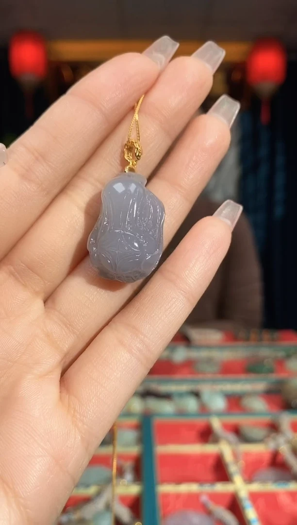 【闪购商品】和田玉颈饰银S925镶嵌白菜