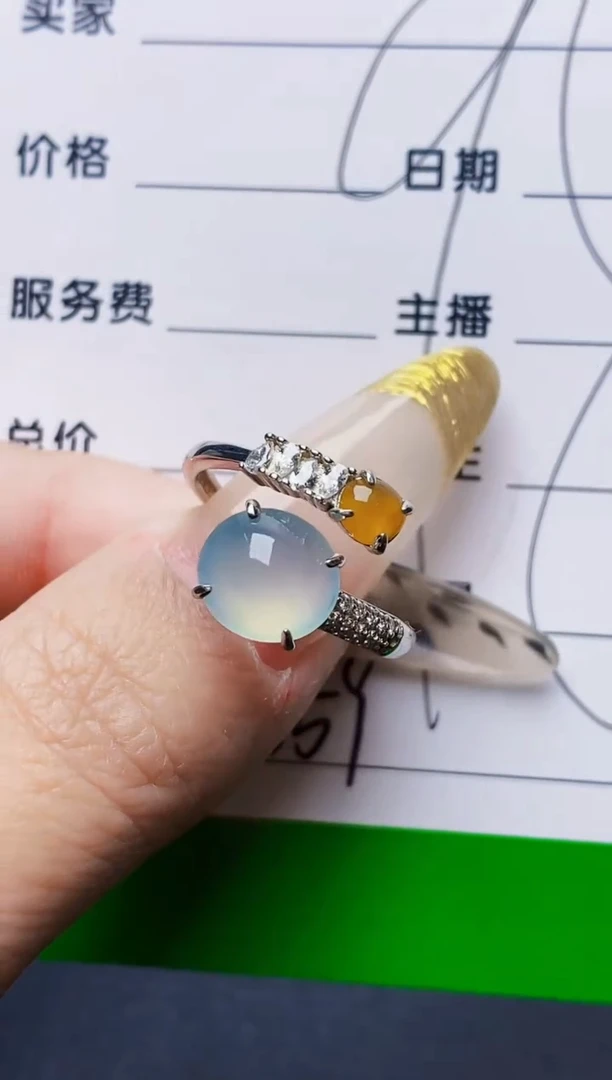 银S925镶嵌戒指翡翠6659